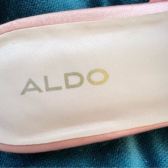ALDO SLIP ON WOVEN PINK FLAT LEATHER MULES SIZE 8.5 - Picture 5 of 9